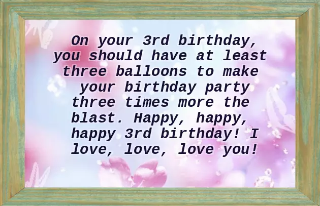 Happy 3Rd Birthday Wishes To My Son