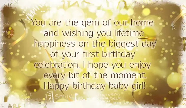 Cute Birthday Wishes For Baby Girl