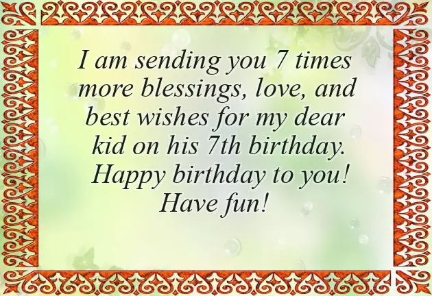 Happy Birthday Boy 7 Years Old