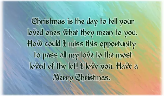 Happy Christmas Love