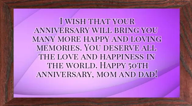 50 Years Wedding Anniversary Wishes For Parents