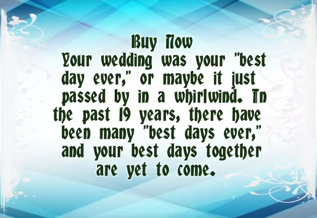 19Th Anniversary Gift 19Th Anniversary Gift