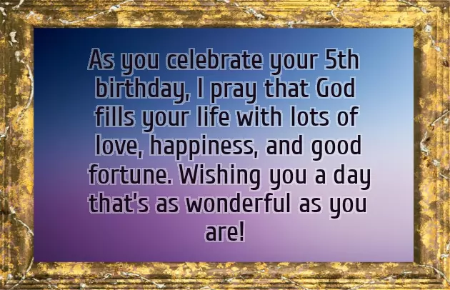 Birthday Wishes To A Five Year Old Boy