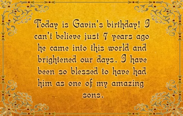 Happy Birthday Gavin