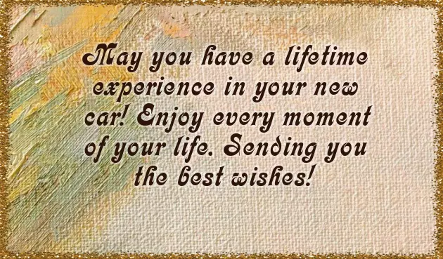 Congratulations For The New Car