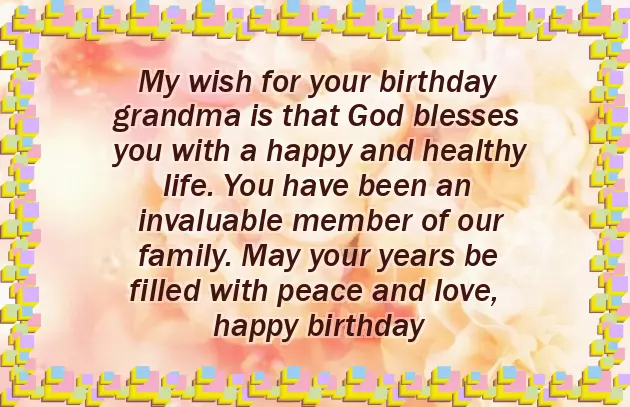 Happy Birthday Greetings For Grandmother