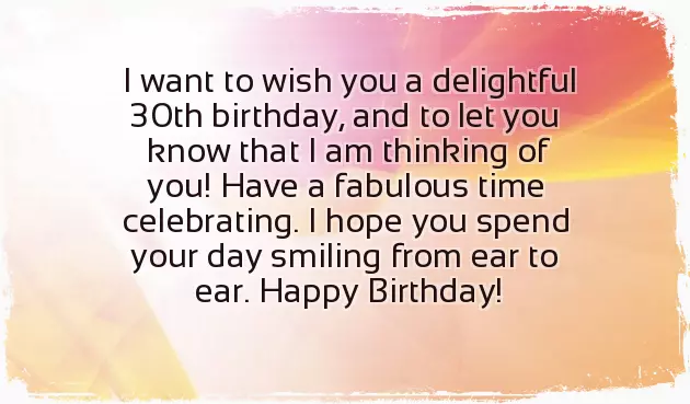 Birthday Wishes For 30 Year Old Man