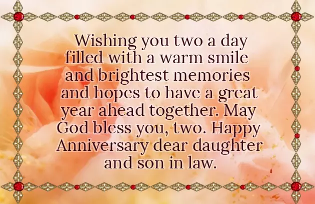 Wedding Anniversary Wishes To Daughter And Son In Law