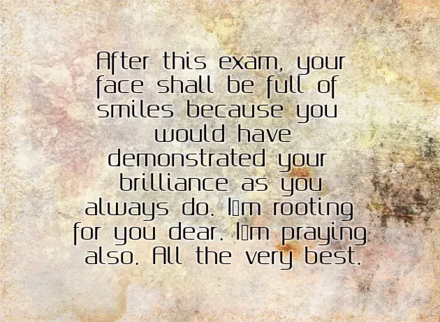Good Luck Text For Exam