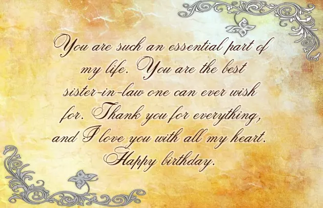 Birthday Wishes To Sister In Law