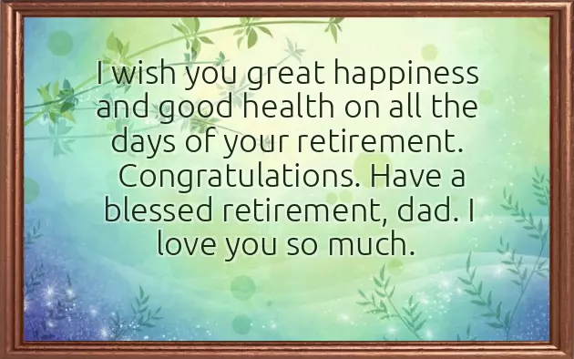 Retirement Greeting Words