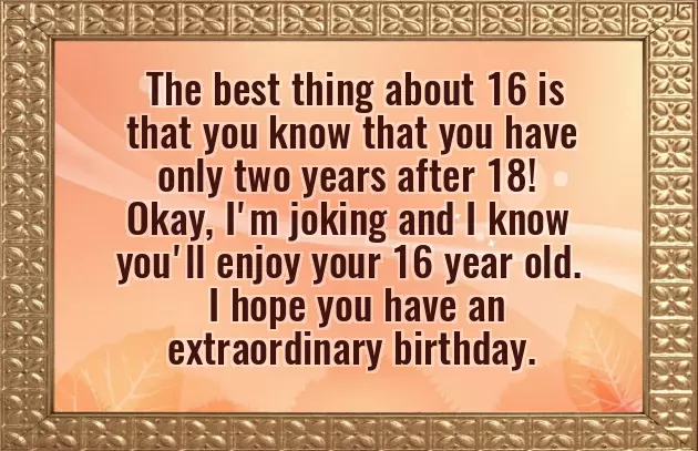 Birthday Wishes For 16 Year Girl