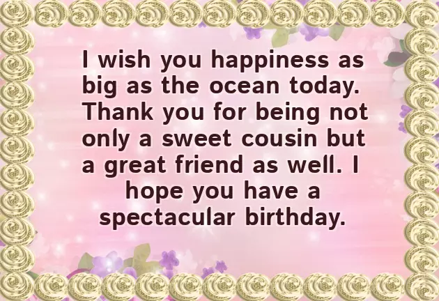 Birthday Greetings For My Cousin Girl