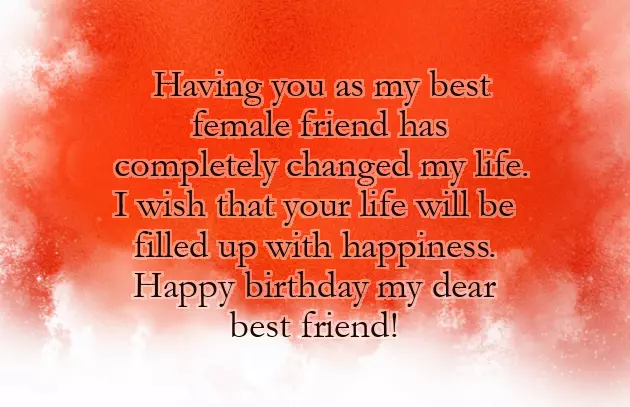 Special Female Friend Birthday Wishes