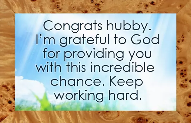 Promotion Wishes To Husband