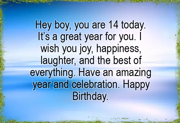 14 Year Old Son Birthday Wishes