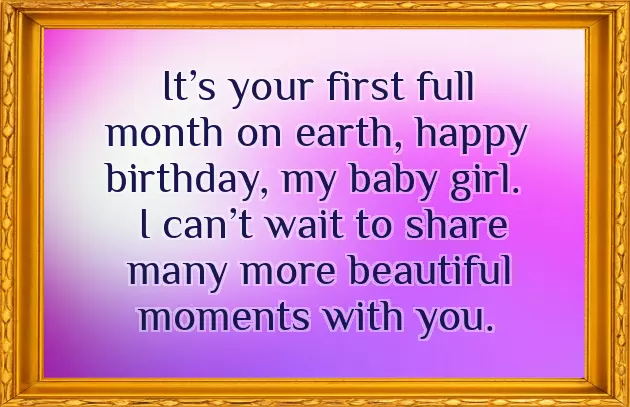 1 Month One Month Birthday Wishes For Baby Girl