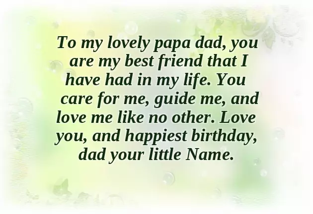 Birthday Greetings From Daughter To Father