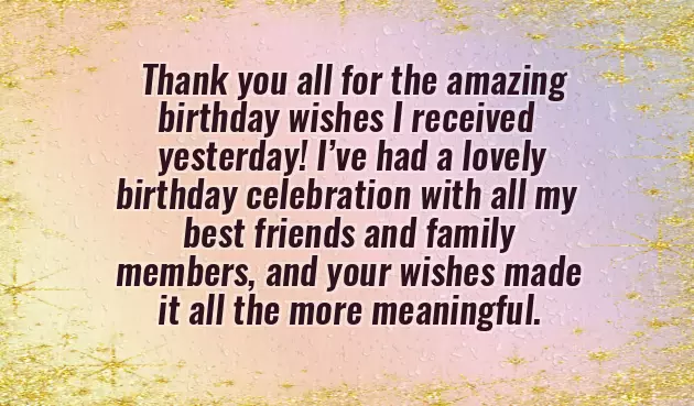 Thank You Note For Birthday Greetings