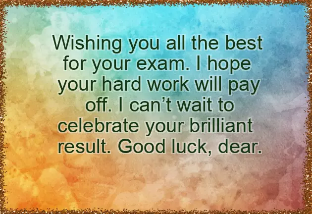 Best Wishes For Exam Result