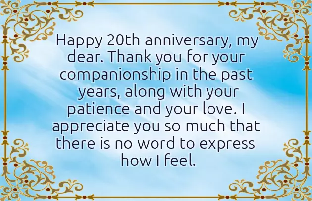 Happy 20Th Wedding Anniversary Wishes