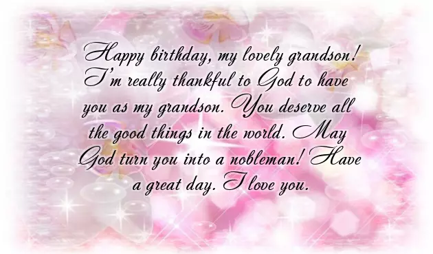 Wishes To Grandson On His Birthday