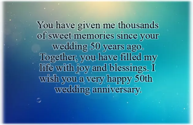 Golden Jubilee Wedding Anniversary Wishes For Parents