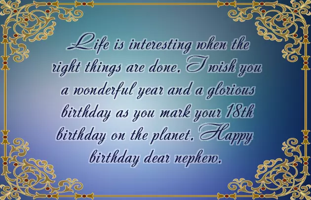 Birthday Wishes For Nephew 18 Years Old Birthday Wishes For Nephew 18 Years Old
