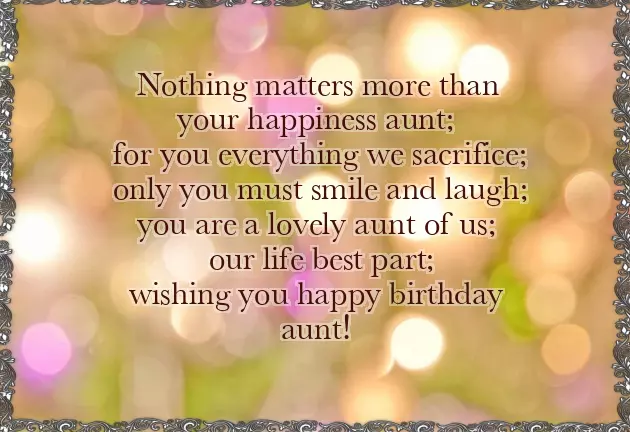 Birthday Sms For Aunty