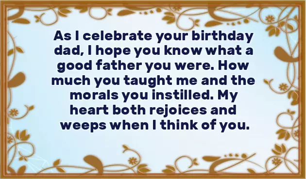 Birthday Greetings For Dad In Heaven