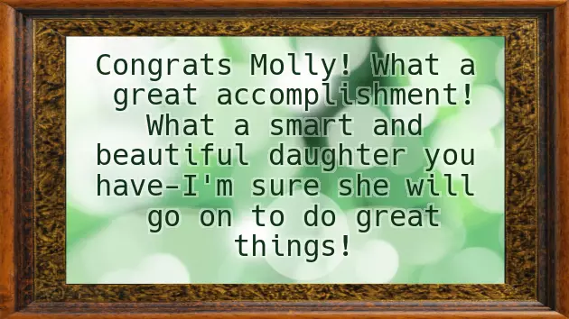 Congratulating Parents On Their Daughter