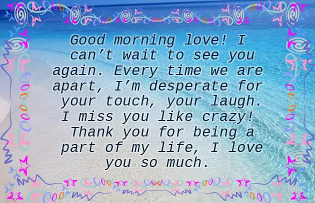 Long Distance Good Morning Message