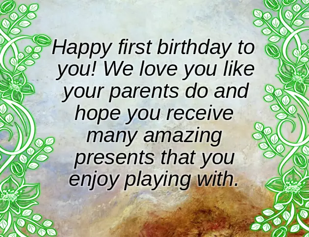 Birthday Greetings For One Year Old Baby Girl