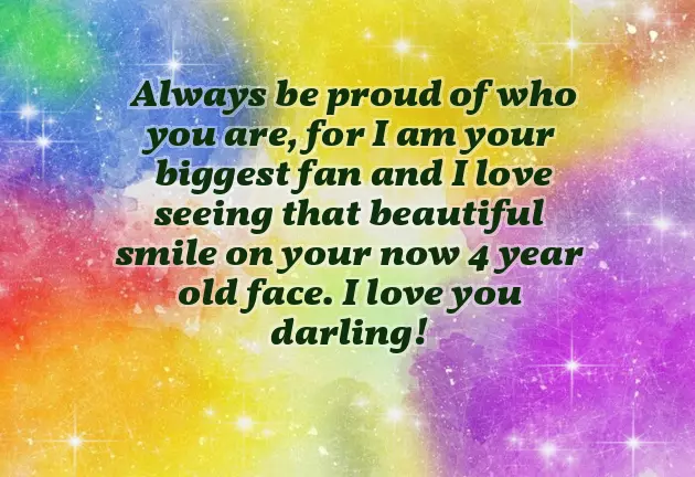 4 Year Old Birthday Greetings