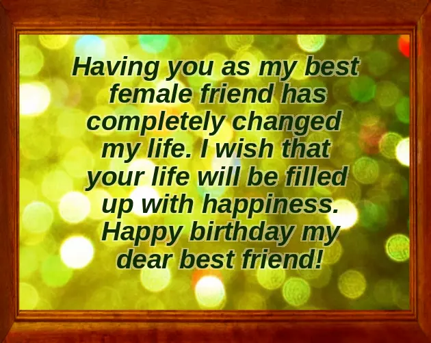 Happy Birthday To A Female Friend