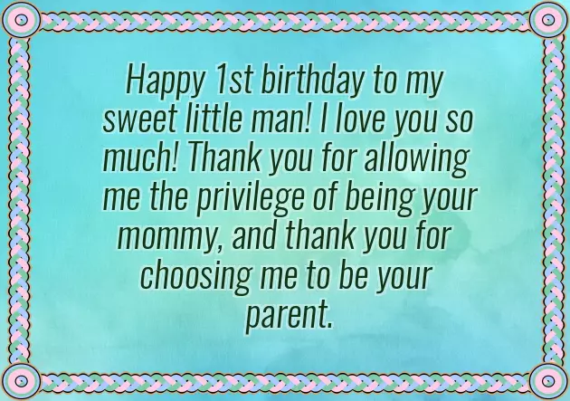 Happy One Year Birthday To My Son