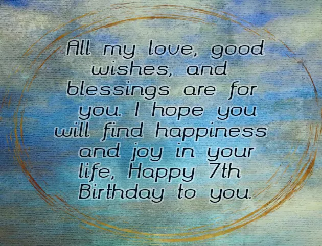 Birthday Wishes To 7 Years Old Girl