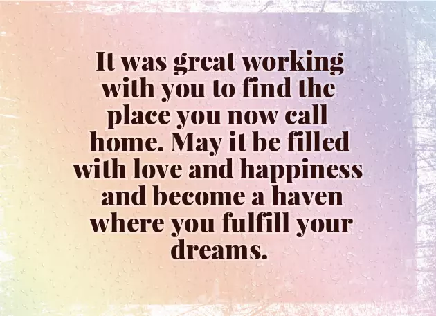 Congratulations On Your Home Purchase