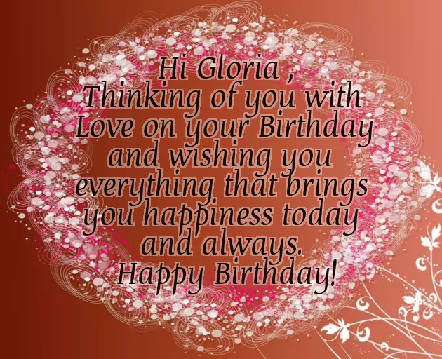 Happy Birthday To Gloria