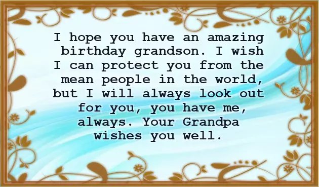 Wishes To Grandson