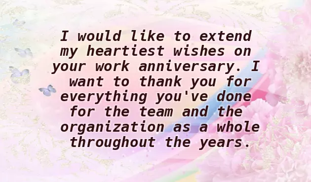 15 Year Work Anniversary Congratulations