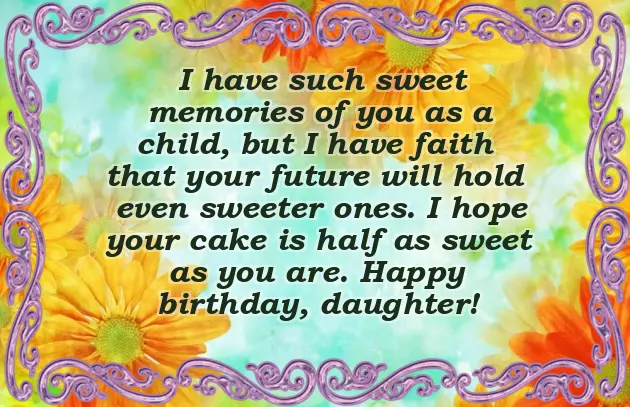 Birthday Wishes For Sweet Daughter