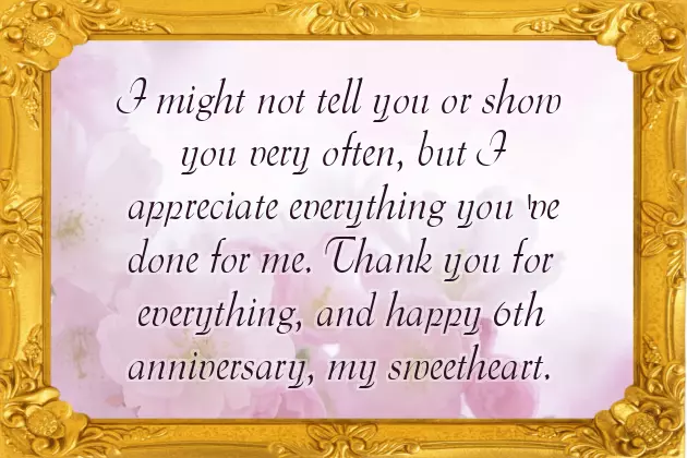6Th Wedding Anniversary Quotes For Husband
