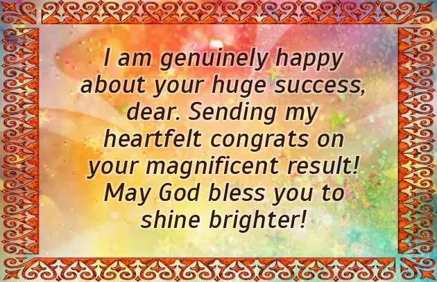 Congratulations For Good Results