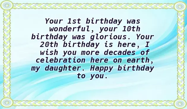 Birthday Wishes For Daughter 20Th
