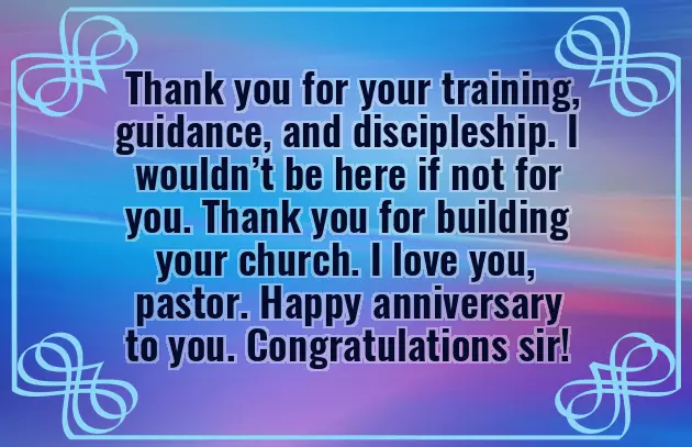 Pastor Anniversary Message Pastor Anniversary Message