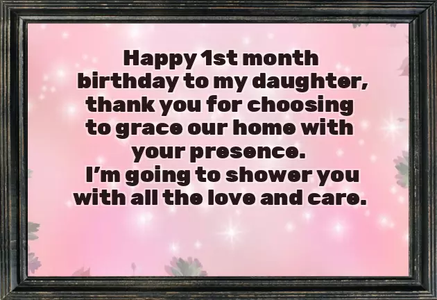 1 Month One Month Birthday Wishes For Baby Girl