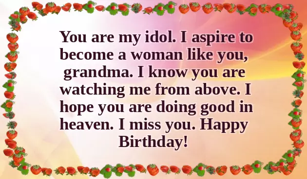 Happy Birthday In Heaven Grandma