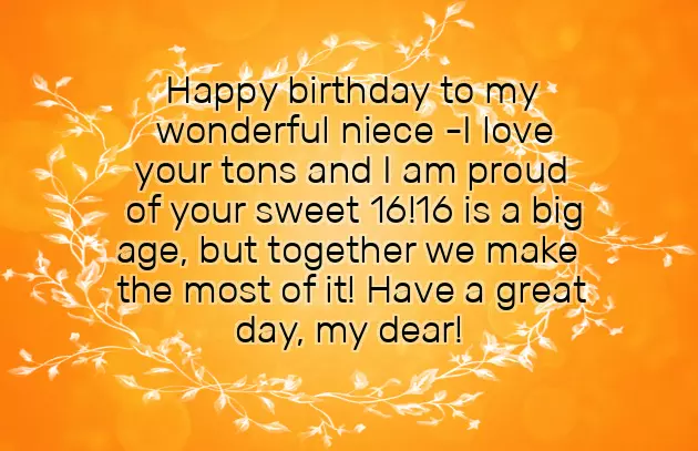 Sweet Sixteen Birthday Wishes For Niece