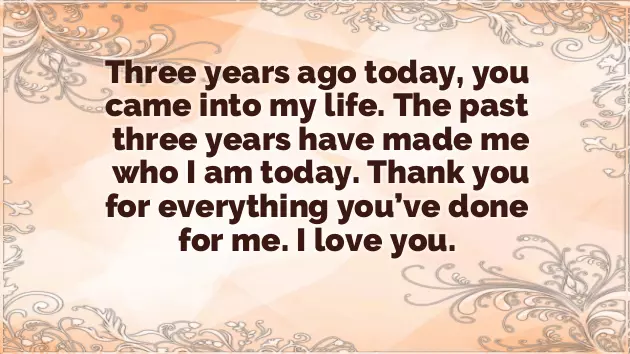 3 Years Of Togetherness Quotes